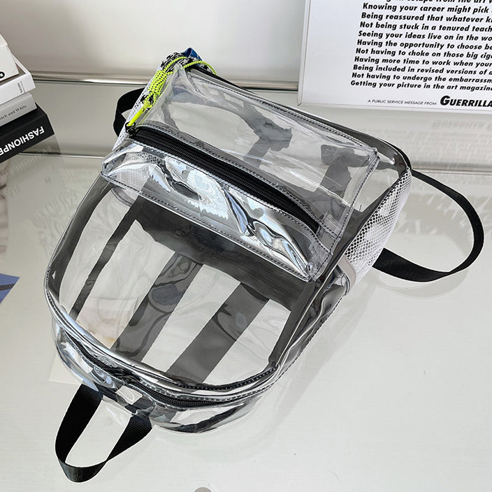 Popular Bookbag, School Bag, Diaper Bag, Travel Bag, PVC Bag See Through Bag Clear Bag Stadium Approved, Transparent See Through Clear Backpack, School Bag for Work, Sports Games