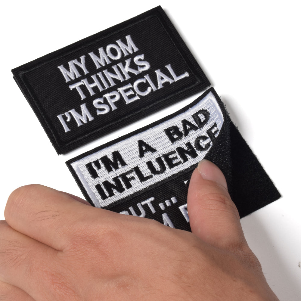 My Mom Thinks I'm Special & I'm A Bad Influence Tactical Military Morale Patch for Tactical Gear