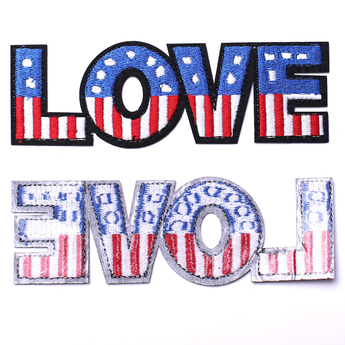 2 Pack American US Flag Patch, Embroidered Sew on Iron on Patches, Love and US Flag