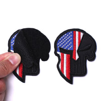 Tactical USA US American Spartan Dead Skull Helmet Patch Hook and Loop Embroidered Military US Dead Skull Flag Sticker Patch for Jackets Jeans Jersey Pants -3.54x2.36"