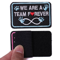 2Pcs Service Dog Patches, We Are A Team Forever, Embroidered Badge Fastener Hook & Loop Emblem
