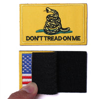 USA Flag Patch 2x3 Inch Don't tread on me Patch American Flag Tactical Military Morale Patch Border USA United States for Uniform Emblem 2 Pcs.