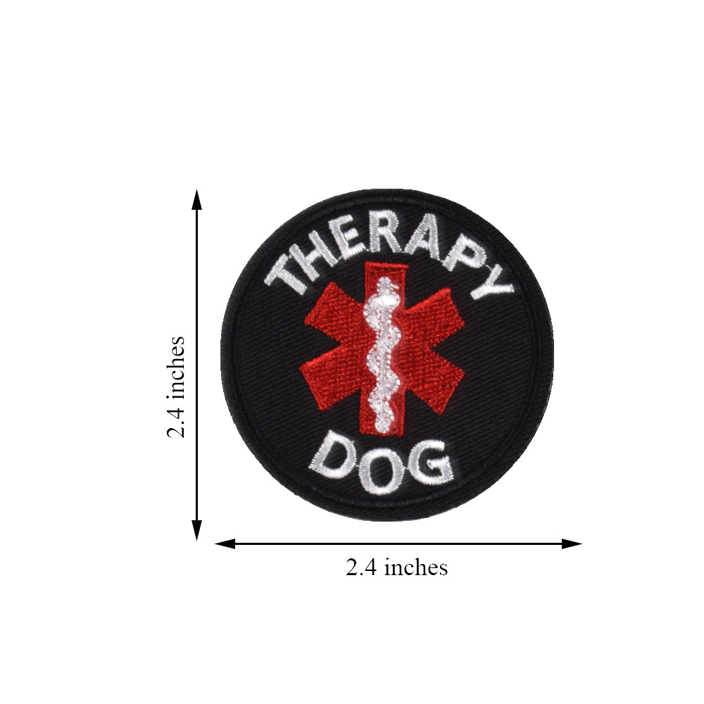 Service Dog EMS Medic Paramedic Star of Life Therapy Dog Vests/Harnesses Emblem Embroidered Fastener Hook & Loop Patch