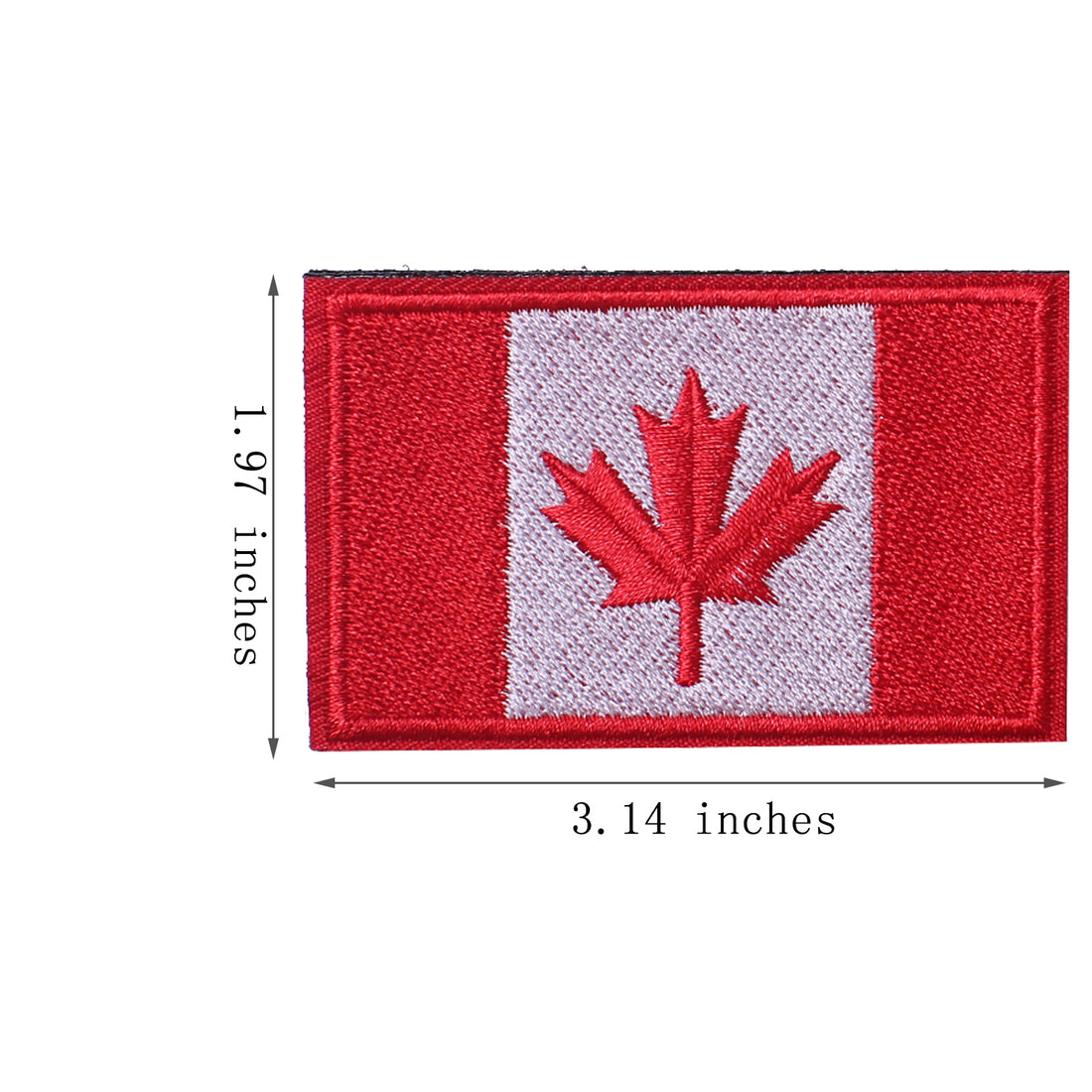 Canadian Flag Patches, Assorted Canada Maple Leaf 2x3 Inch Velcro Hook Loop Sticker Patch for Backpacks Hats Jackets, Set of 4