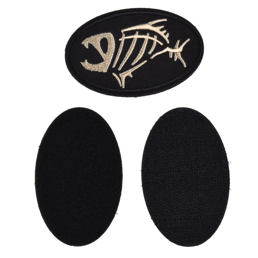 Jolly Pirate Fish Embroidered Patch, Ellipse