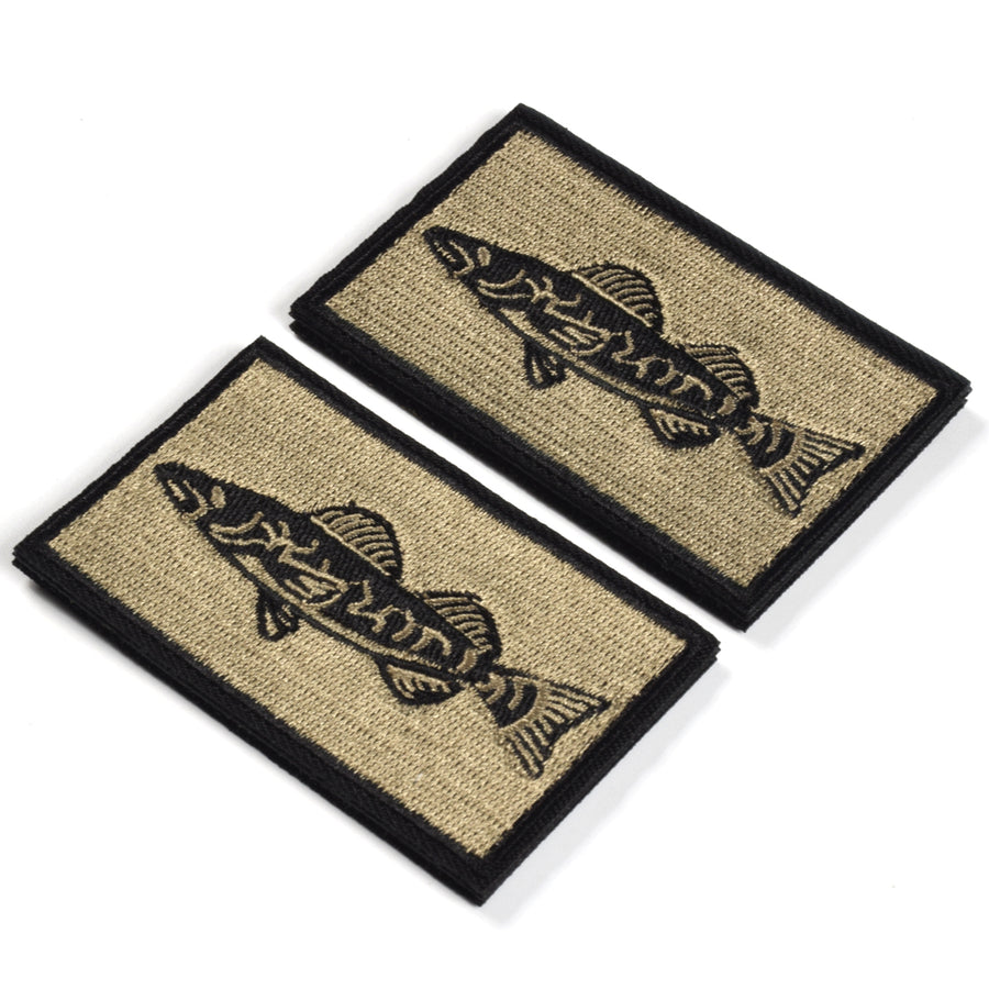2Pcs Fishing Patches, Tactical Wildlife Walleye Patch, Coyote