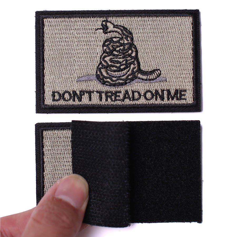 2 Pieces Don't Tread on Me Tactical Patch Military Morale Patch Brown
