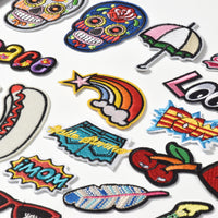 Embroidered Iron on Patches, Cute Sewing Applique for Clothes Dress, Assorted for Girls 40PCS