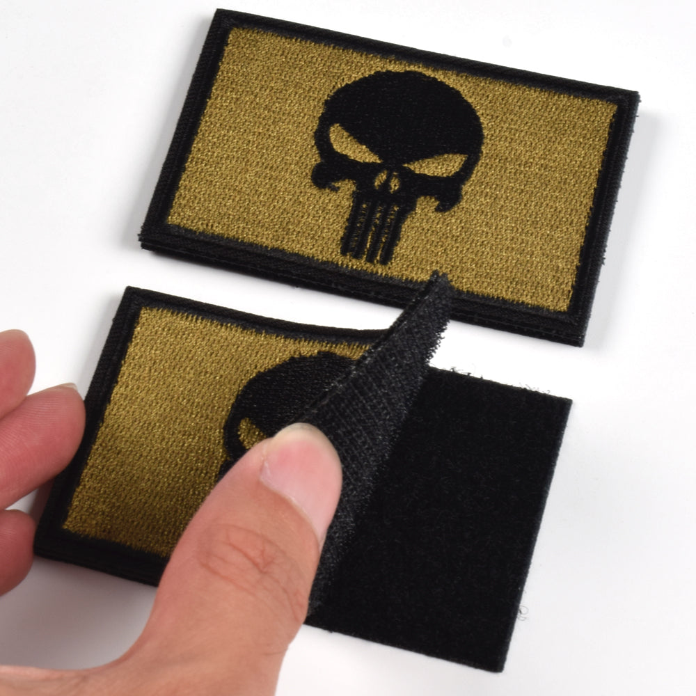 2 Pieces Dead Skull Tactical Patch - Foliage