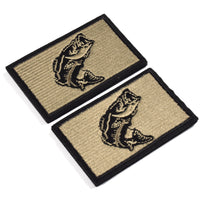 2Pcs Fishing Patches, Wildlife Largemouth Bass Patch, Coyote