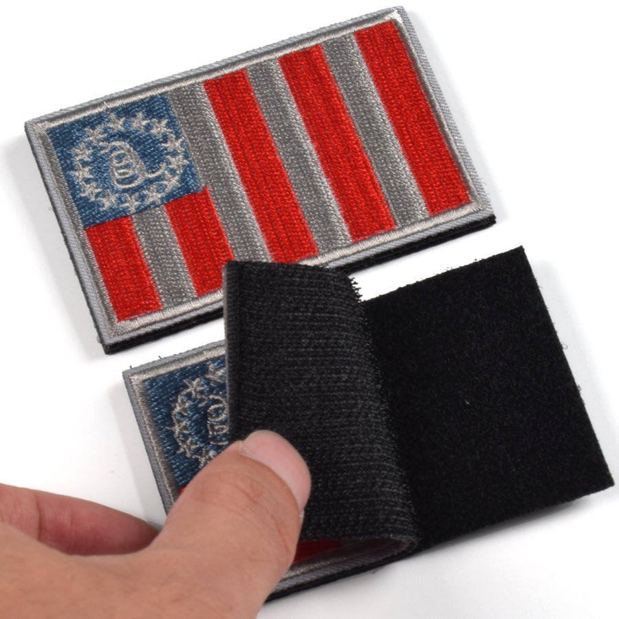2 Pieces Sons Of Liberty/Gadsden Tactical Patch - Subdued Silver/Blue