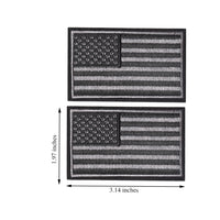 2 Pieces Tactical USA Flag Patch -Black & Gray- American Flag US United States of America Military Uniform Emblem Patches