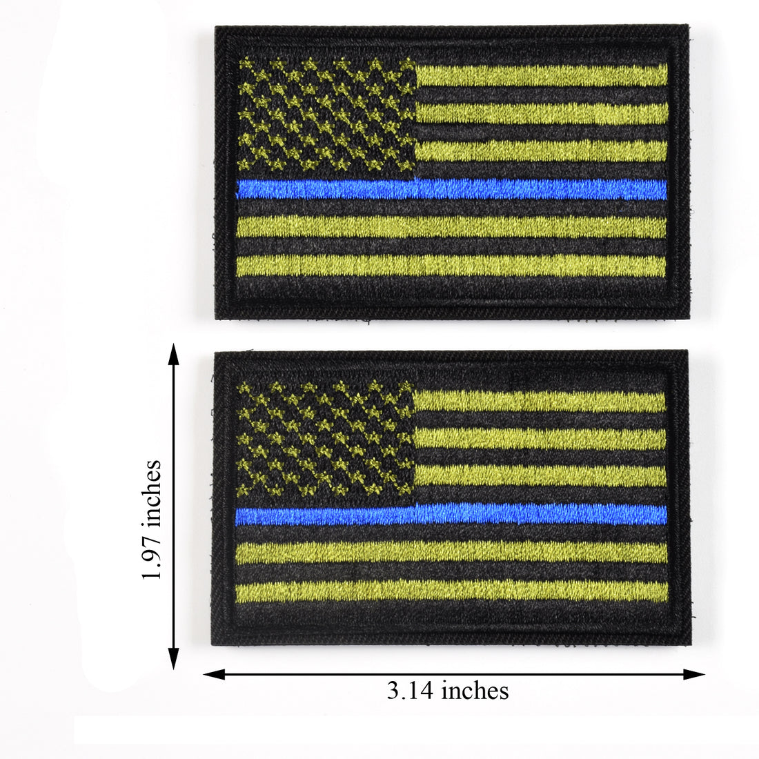 2 Pieces Tactical USA Flag Patch -Green & blue - American Flag US United States of America Military Uniform Emblem Patches