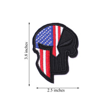 Tactical USA US American Spartan Dead Skull Helmet Patch Hook and Loop Embroidered Military US Dead Skull Flag Sticker Patch for Jackets Jeans Jersey Pants -3.54x2.36"