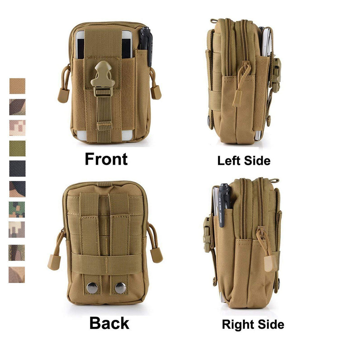 Tactical Molle Pouch Compact EDC Utility Gadget Waist Bag Pack with Cell Phone Holster for iPhone 6 Plus