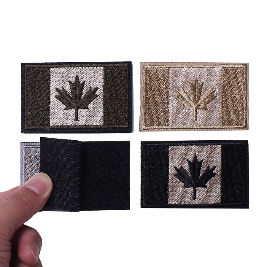 4 Pieces Canada Flag Patches, Tactical Tags Morale National Emblem Patch for Travel Backpack Hats Jackets Team Uniform