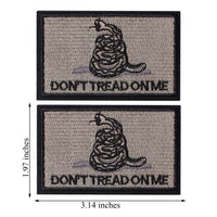 2 Pieces Don't Tread on Me Tactical Patch Military Morale Patch Brown