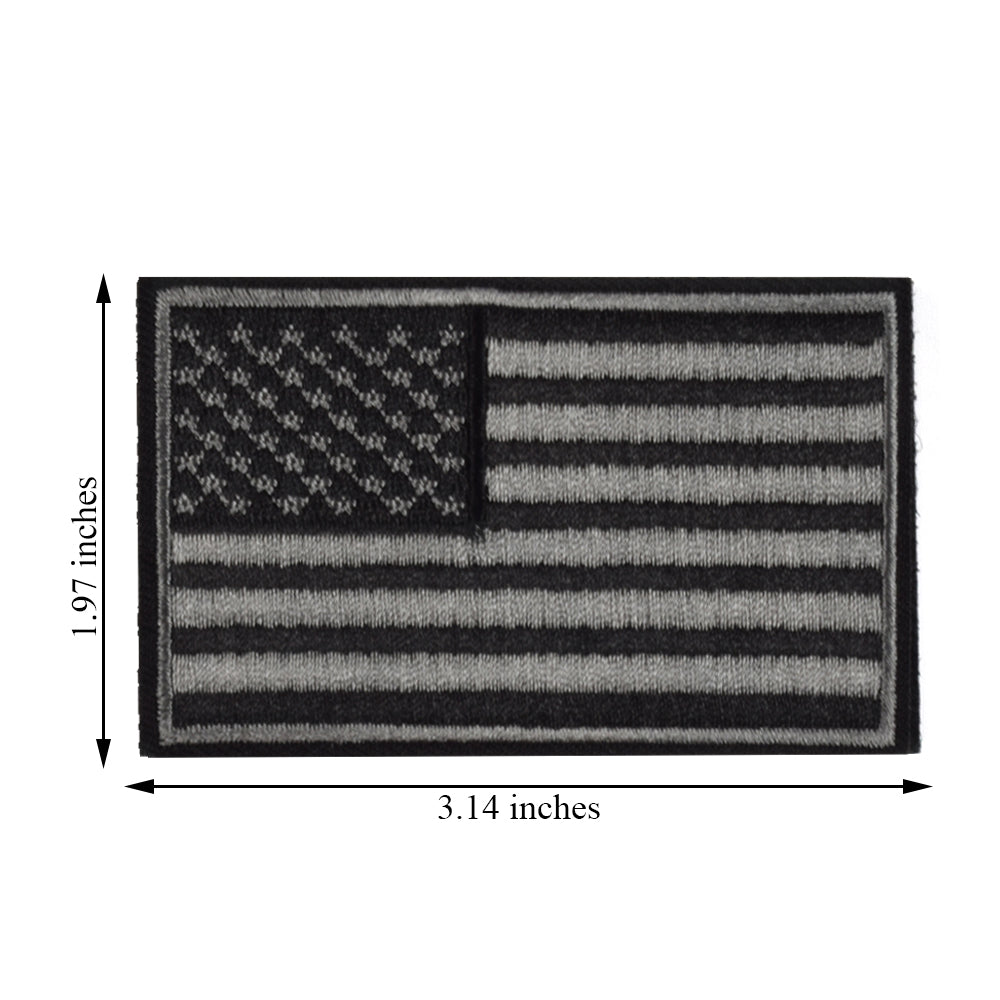 2 Pieces Tactical US American Flag Patch, Military USA United States of America Uniform Emblem Patches, Multitan-Reverse Balck