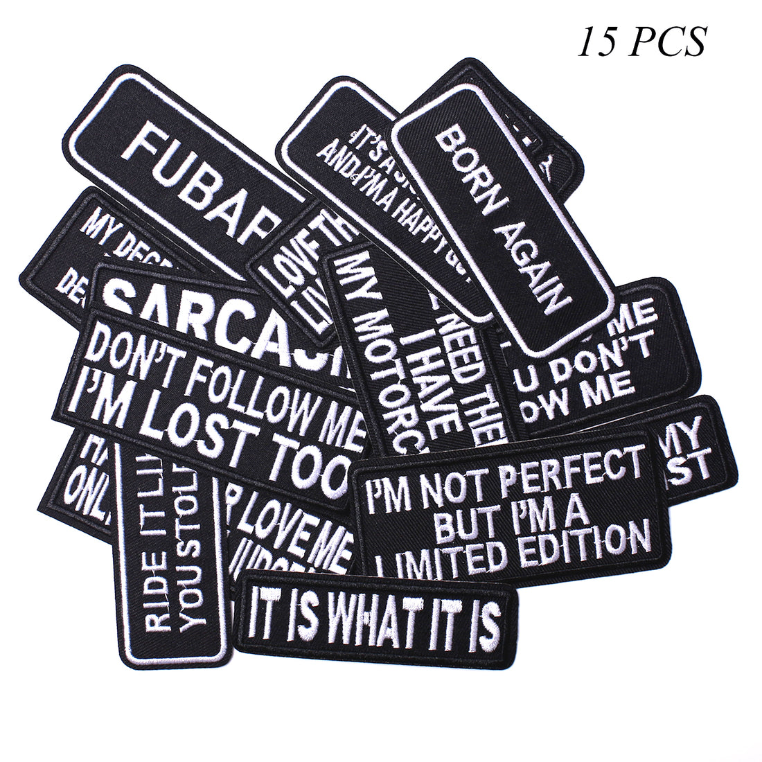 Words Slogan Cool Embroidered Iron on Patches, Cute Sewing Appliques, It Is What It Is Set