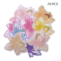 Embroidered Iron on Patches, Cute Sewing Applique for Clothes Dress, 3.14 inch Flowers