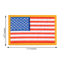 4 Pack American US Flag Patch, Embroidered Sew on Iron on Patches, 4PCS Golden Yellow Border