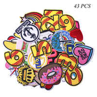Embroidered Iron on Patches, Cute Sewing Applique for Clothes Dress, 43PCS