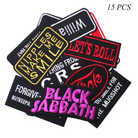 Words Slogan Cool Embroidered Iron on Patches, Cute Sewing Appliques, Let's Roll Set
