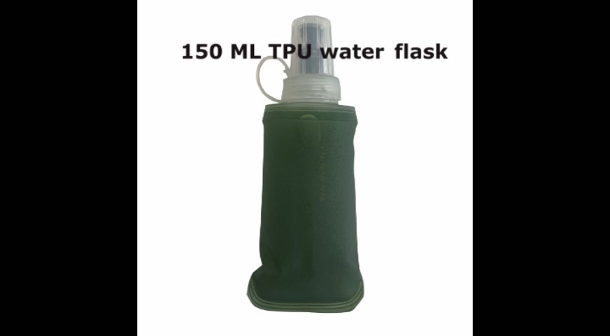 150ML Recycable, food-graded, safety collapsible soft flask hydration bottle FDA approved leakproof