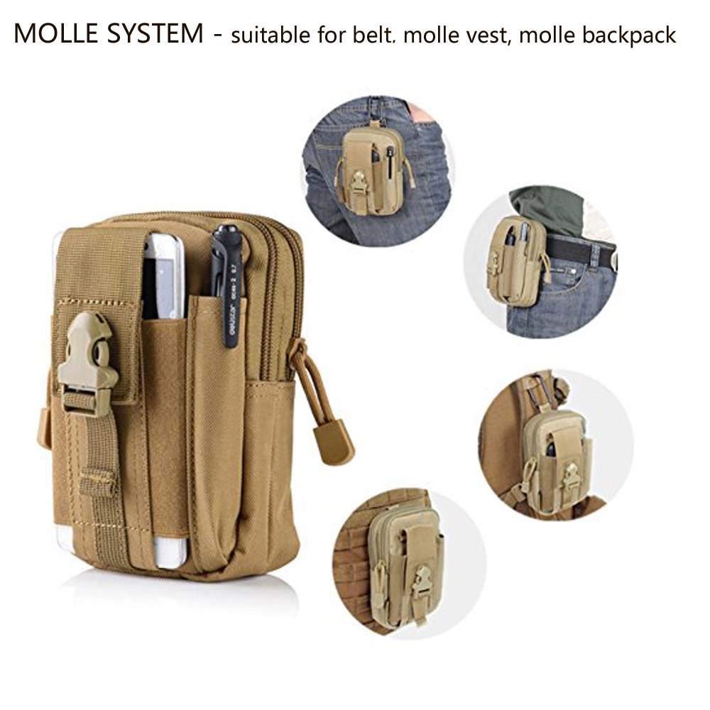 Tactical Molle Pouch Compact EDC Utility Gadget Waist Bag Pack with Cell Phone Holster for iPhone 6 Plus