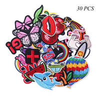 Embroidered Iron on Patches, Cute Sewing Applique for Clothes Dress, 30PCS Assorted for Girls