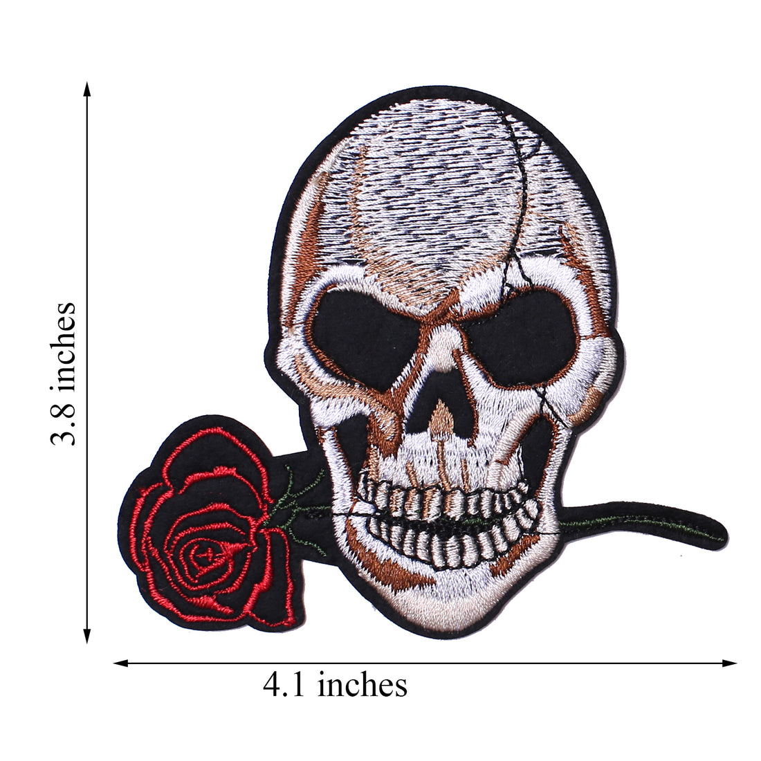 2 Pack American US Flag Patch, Embroidered Sew on Iron on Patches, 2PCS Skull and Roses