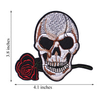 2 Pack American US Flag Patch, Embroidered Sew on Iron on Patches, 2PCS Skull and Roses