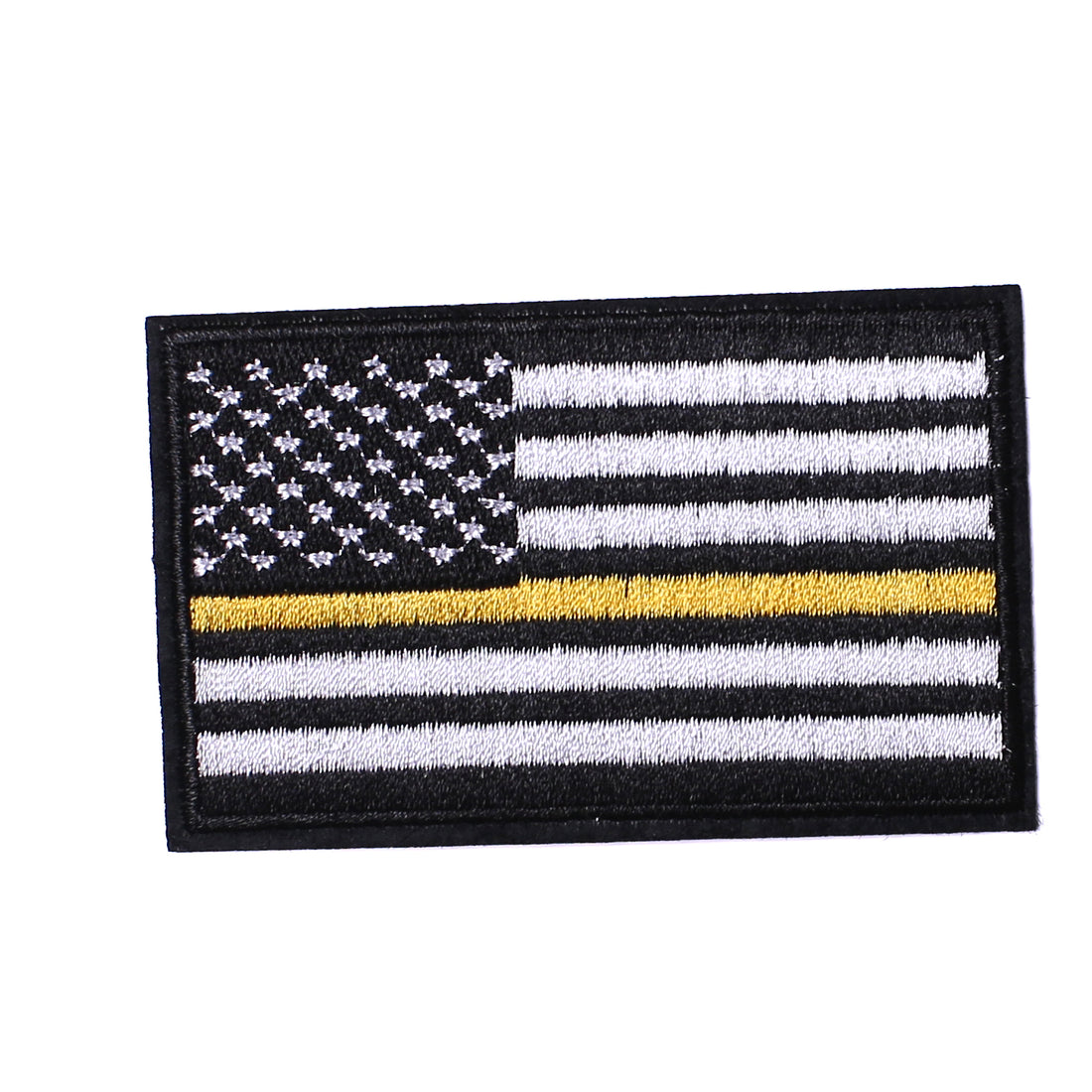 4 Pack American US Flag Patch, Embroidered Sew on Iron on Patches, 4PCS Black-yellow Thin