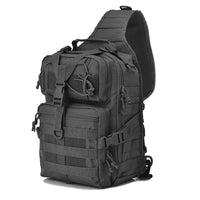 Tactical EDC Sling Bag Pack, Military Rover Shoulder Molle Backpack, with USA Flag Patch, Black ACU