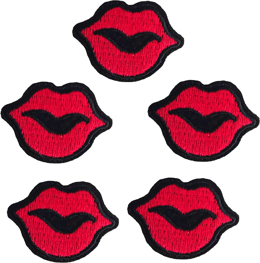 5Pcs Sexy Lips Patches Embroidered Iron on Patch for Clothes, Iron-on Patches / Sew-on Appliques Patches for Clothing, Jackets, Backpacks, Caps, Jeans