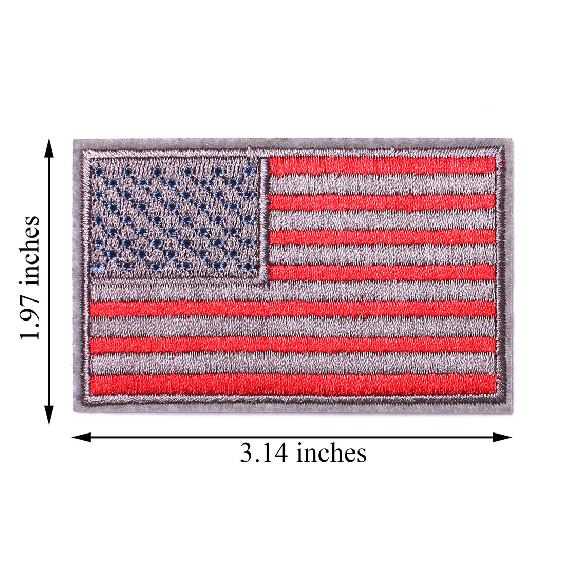 4 Pack American US Flag Patch, Embroidered Sew on Iron on Patches, 4PCS Red-grey Border