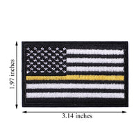 4 Pack American US Flag Patch, Embroidered Sew on Iron on Patches, 4PCS Black-yellow Thin