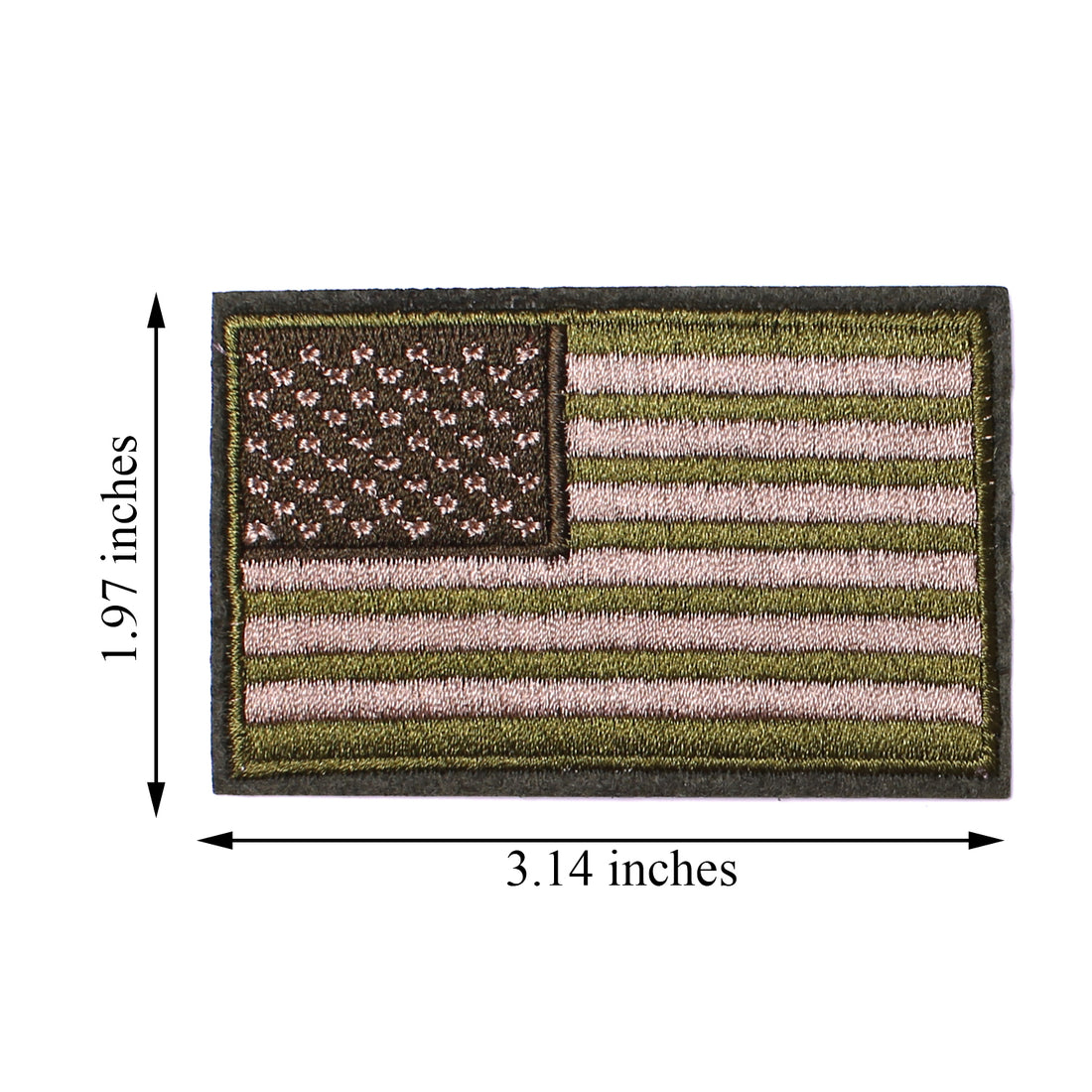 4 Pack American US Flag Patch, Embroidered Sew on Iron on Patches, 4PCS Green