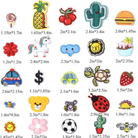 60Pcs Random Assorted Iron on Patches, Cute Sewing Applique for Jackets, Hats, Backpacks, Jeans, DIY Accessories