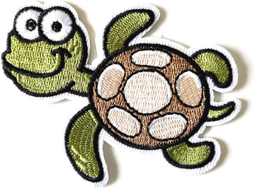 5Pcs Swimming Turtle Patches Embroidered Iron on Patch for Clothes, Iron-on Patches / Sew-on Appliques Patches for Clothing, Jackets, Backpacks, Caps, Jeans