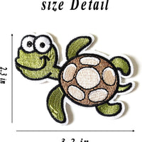 5Pcs Swimming Turtle Patches Embroidered Iron on Patch for Clothes, Iron-on Patches / Sew-on Appliques Patches for Clothing, Jackets, Backpacks, Caps, Jeans