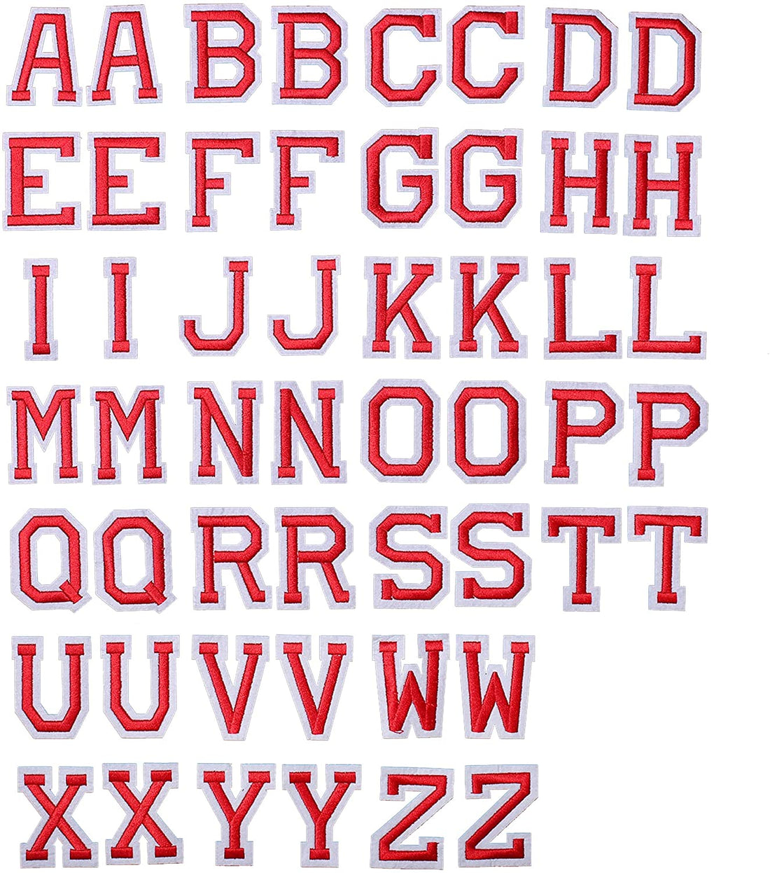 Large Red Letters Alphabet Embroidered Iron on Patches for