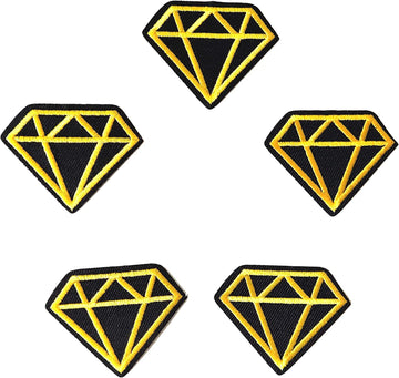 5Pcs Diamond Embroidered Iron on Patch for Clothes, Iron-on Patches / Sew-on Appliques Patches for Clothing, Jackets, Backpacks, Caps, Jeans