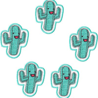 5Pcs Cactus Embroidered Iron on Patch for Clothes, Iron-on Patches / Sew-on Appliques Patches for Clothing, Jackets, Backpacks, Caps, Jeans