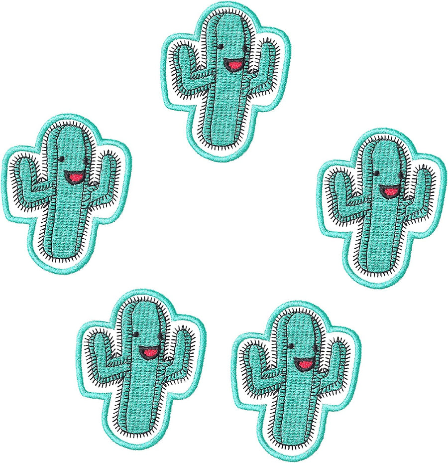 5Pcs Cactus Embroidered Iron on Patch for Clothes, Iron-on Patches / Sew-on Appliques Patches for Clothing, Jackets, Backpacks, Caps, Jeans