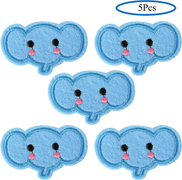 5Pcs Elephant Embroidered Iron on Patch for Clothes, Iron-on Patches / Sew-on Appliques Patches for Clothing, Jackets, Backpacks, Caps, Jeans