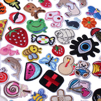 70Pcs Random Assorted Embroidered Iron on Patches, Cute Sewing Applique for Jackets, Hats, Backpacks, Jeans, DIY Accessories