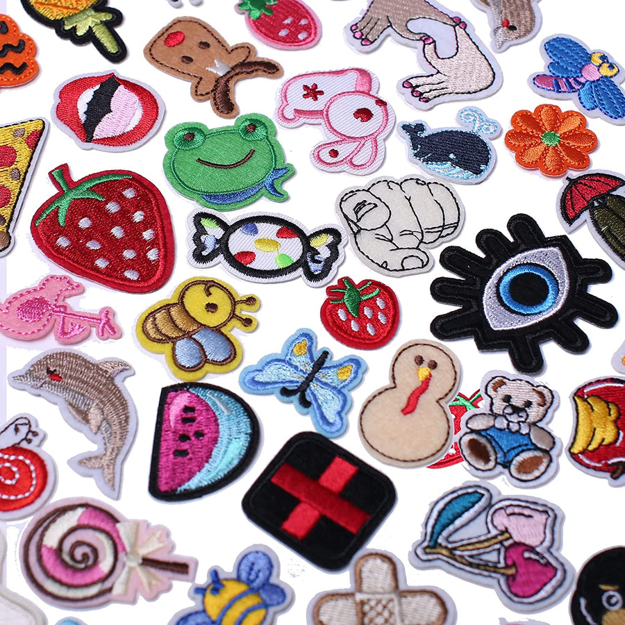 60Pcs Random Assorted Iron on Patches, Cute Sewing Applique for Jackets,  Hats, Backpacks, Jeans, DIY Accessories