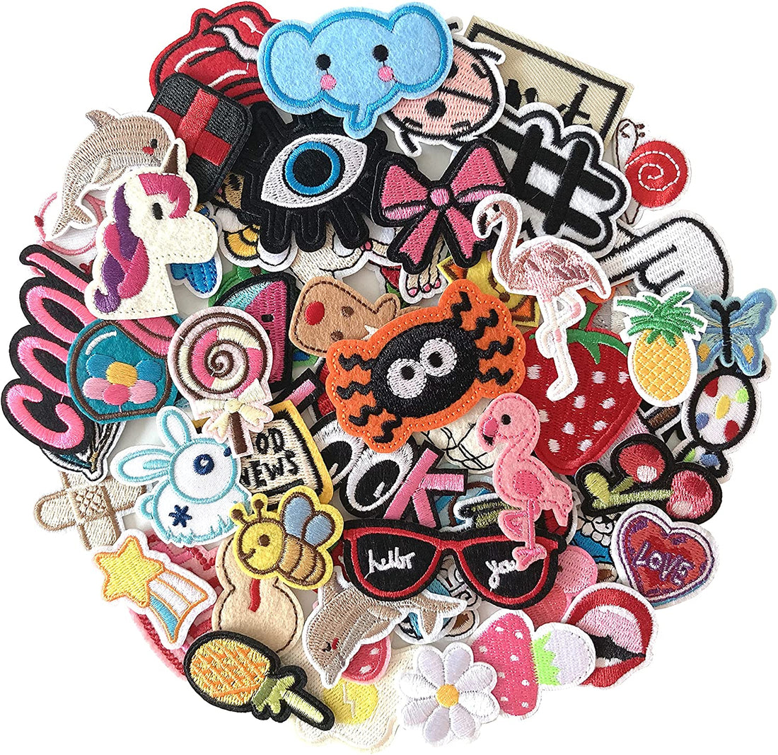 70Pcs Random Assorted Embroidered Iron on Patches, Cute Sewing Appliqu –  DING YI