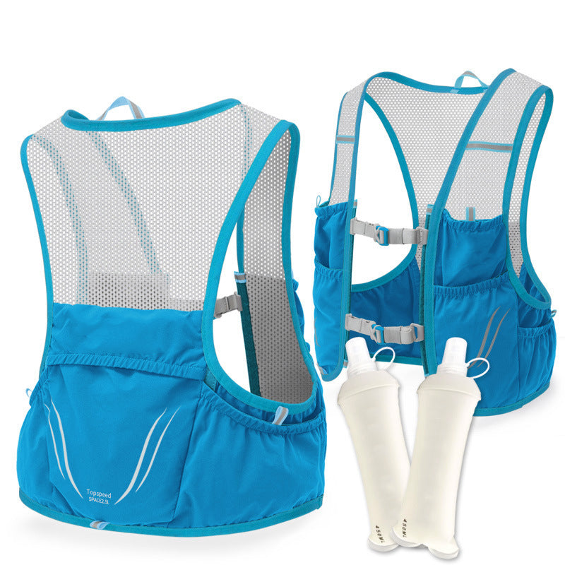 Lightweight durable hydration vest for running events marathon biking cycling with soft water flasks included